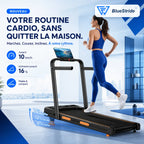 BlueStride™ X5 — Tapis de course pliable 4-en-1
