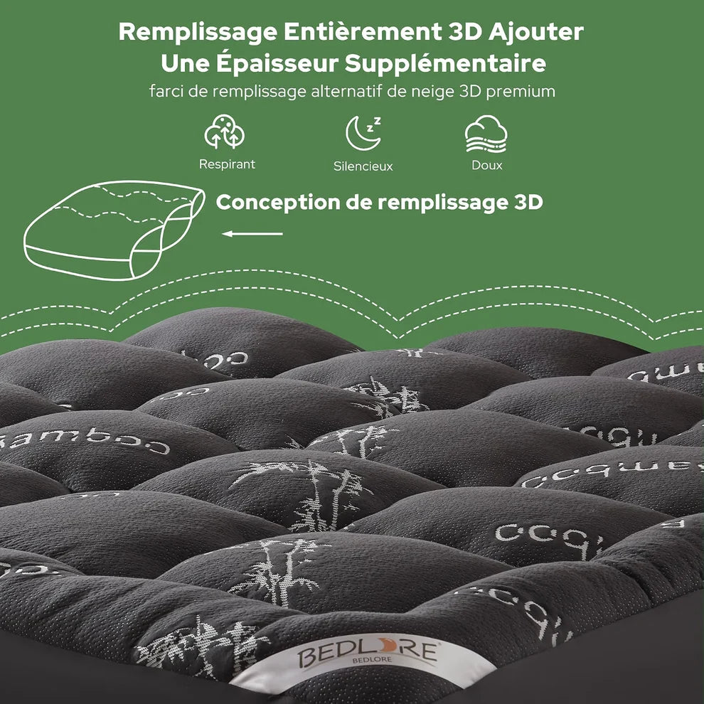Surmatelas 2 Personne en Viscose de Bambou