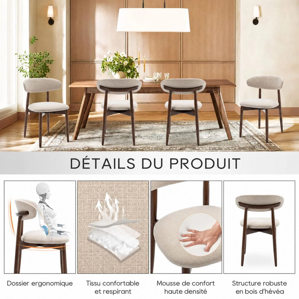 Lot de 4 Chaises (2 + 2 GRATIS)